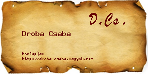 Droba Csaba névjegykártya