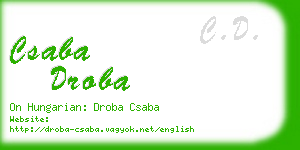 csaba droba business card